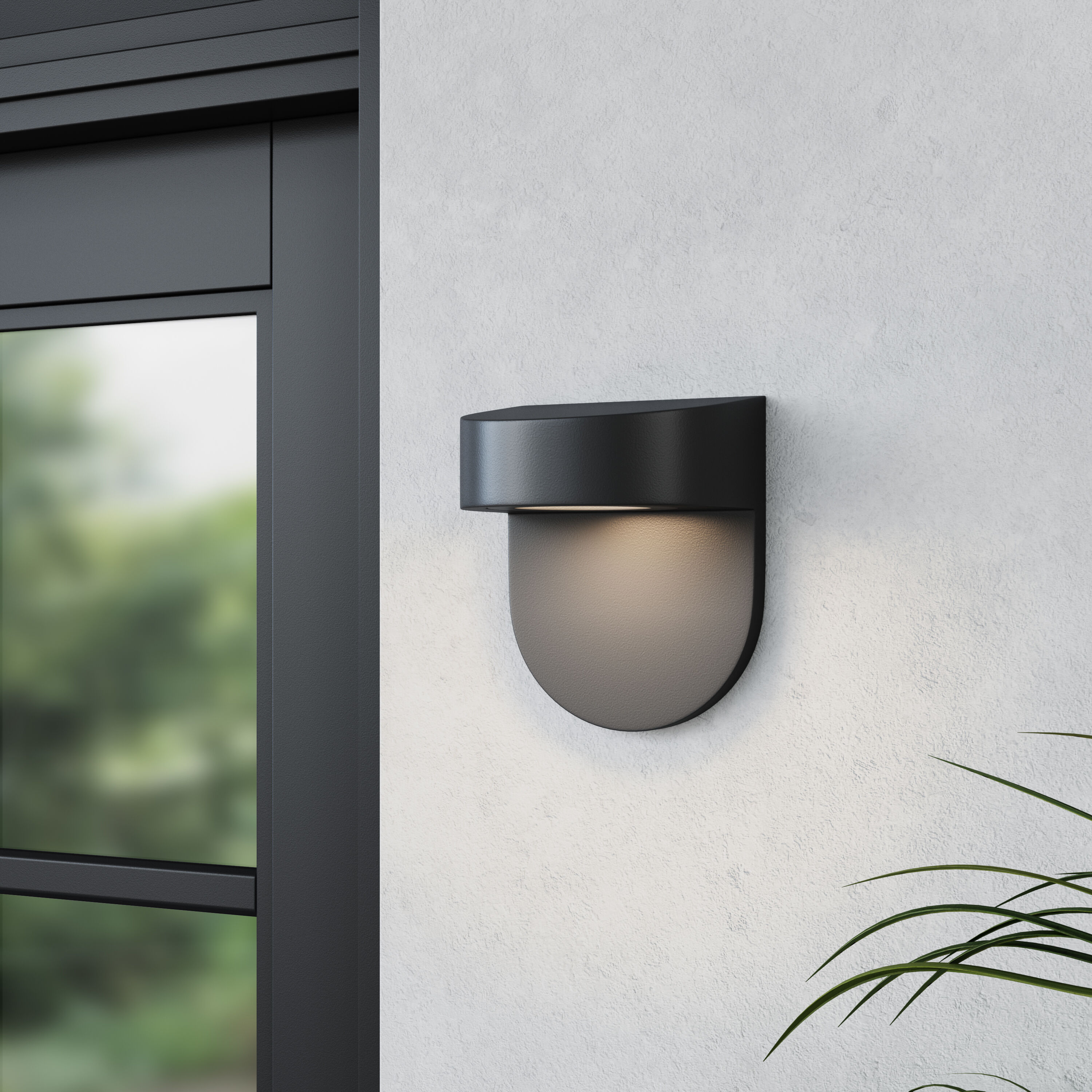None LED 6.12 inch Powder Coated Black Outdoor Wall Sconce